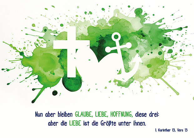 Glückwunschkarte "Glaube, Liebe, Hoffnung"